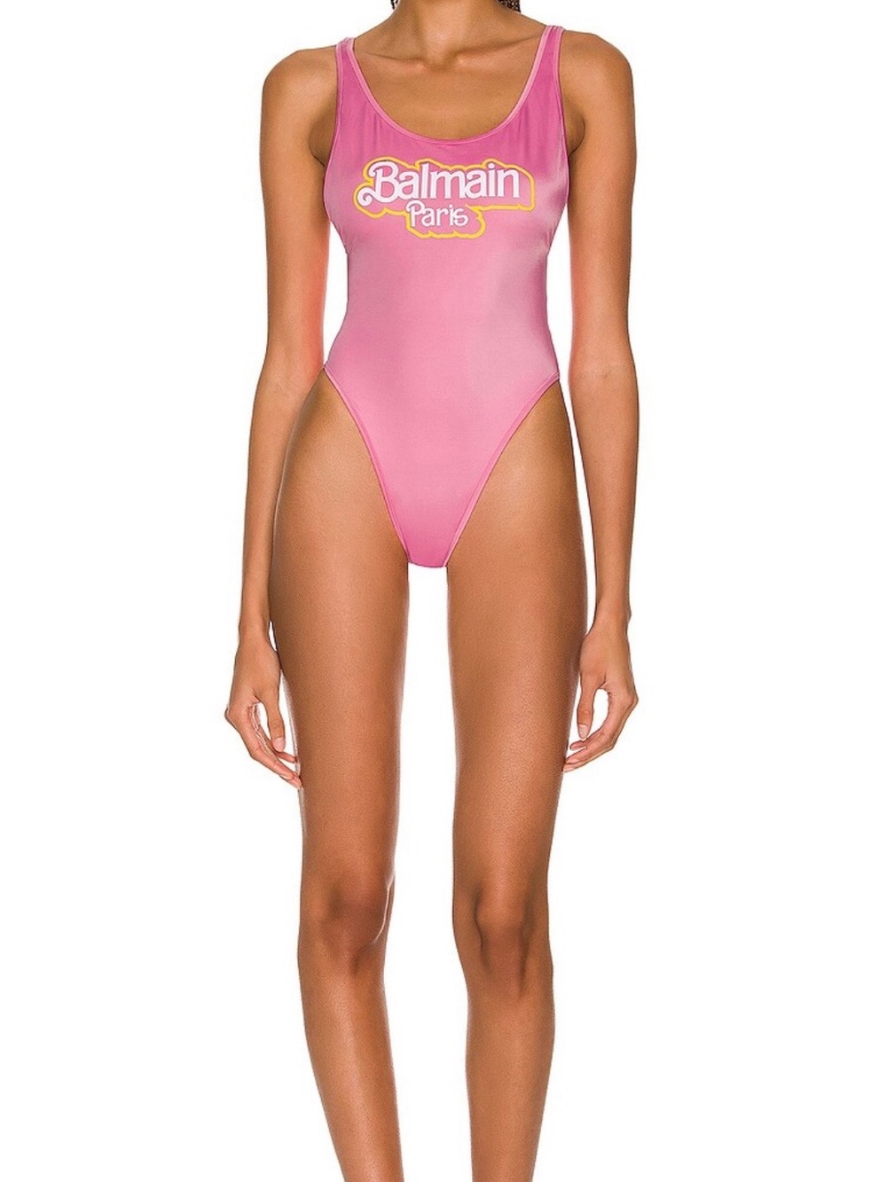 NWT Balmain x Barbie Pink Logo One-Piece Swimsuit